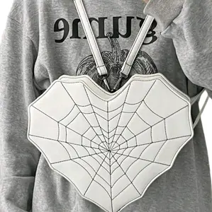 Halloween Horror Ghost Spiderweb Heart-shaped Backpack