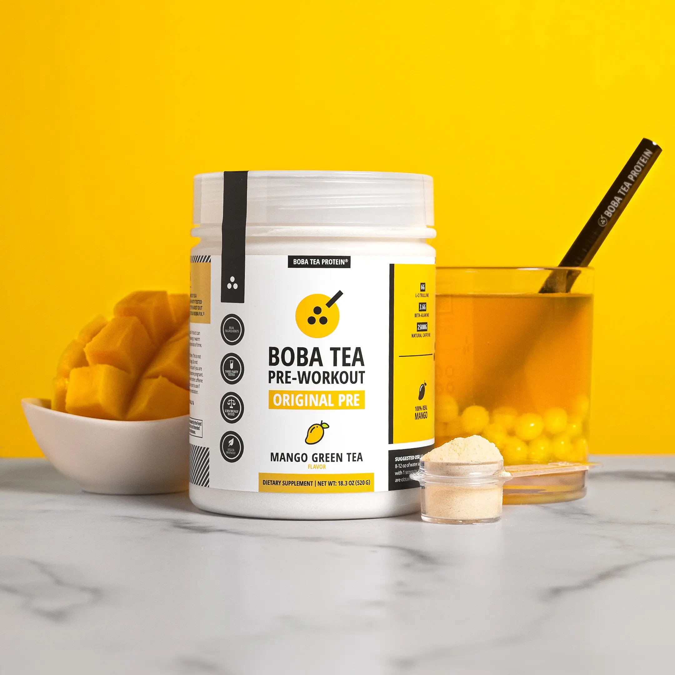 Mango Green Tea Pre-Workout Supplement For Fitness Fitness Supplements
