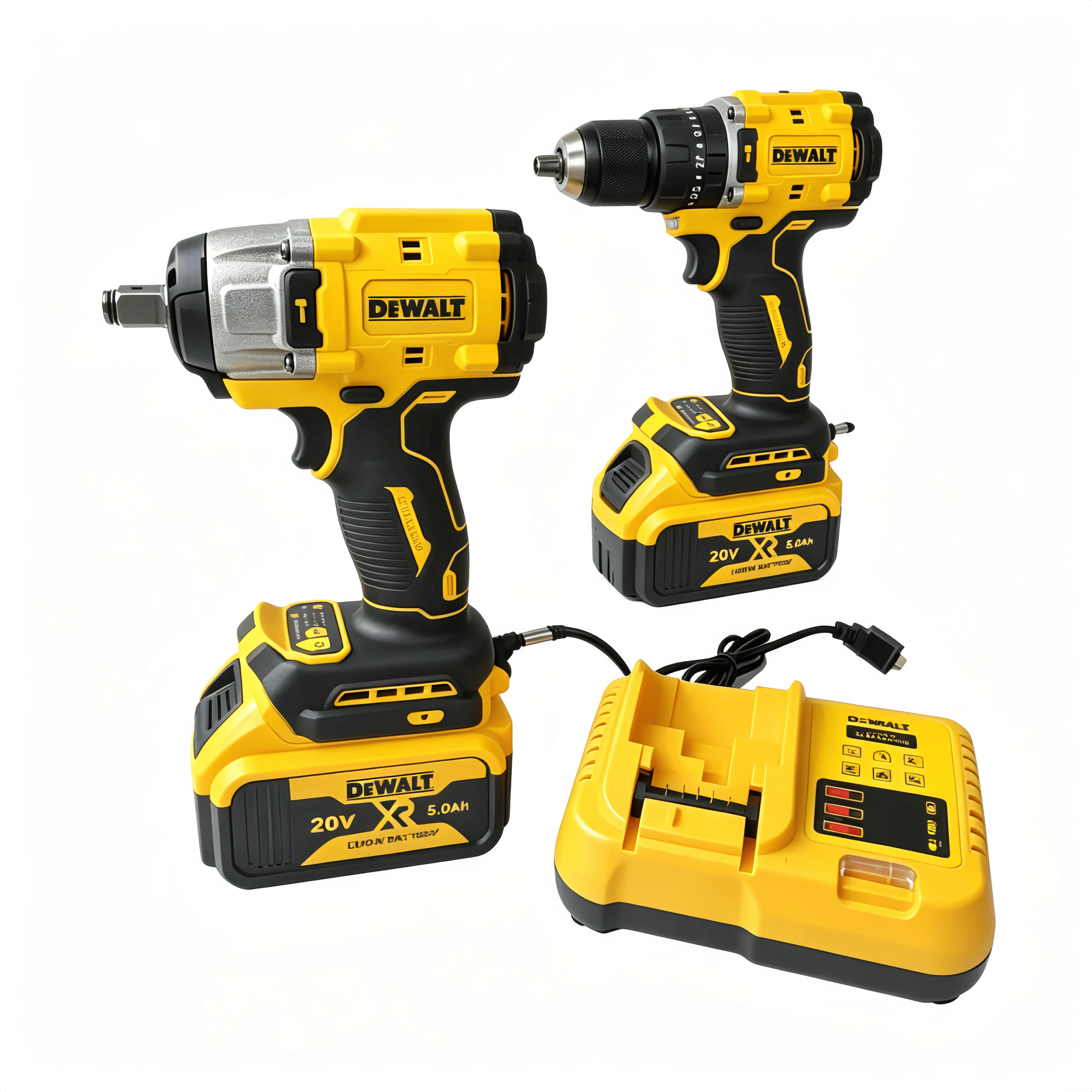 【DEWALT】 Wireless Tool Kit | Handheld Drill Kit + Wrench Kit, Wall Killer & Screw Terminator, 1/2-inch 3-in-1 High Torque Precision Wrench, Perfect for Outdoor and Home Repairs, The Perfect Father's Day/Husband's Day Gift for Men, Comes with Storage Box