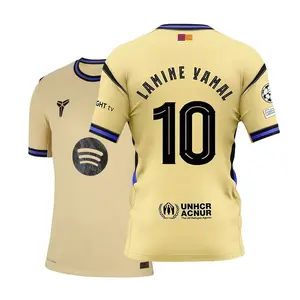 10# Lamine Yamal 25-26 Season Away Short Sleeve Soccer Jersey Fans Version Football Jersey