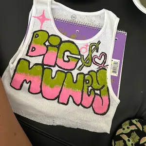 CUSTOM PAINTED BUBBLE LETTER CROPTOP