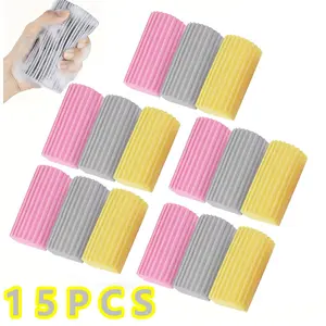 15pcs Damp Duster Clean Sponge,Damp Duster for Car and Home,PVA Sponge,Super Absorbent,Soft and Easy to Clean,Duster for Cleaning Blinds,Glass,Baseboards,Vents,Railings,Mirrors