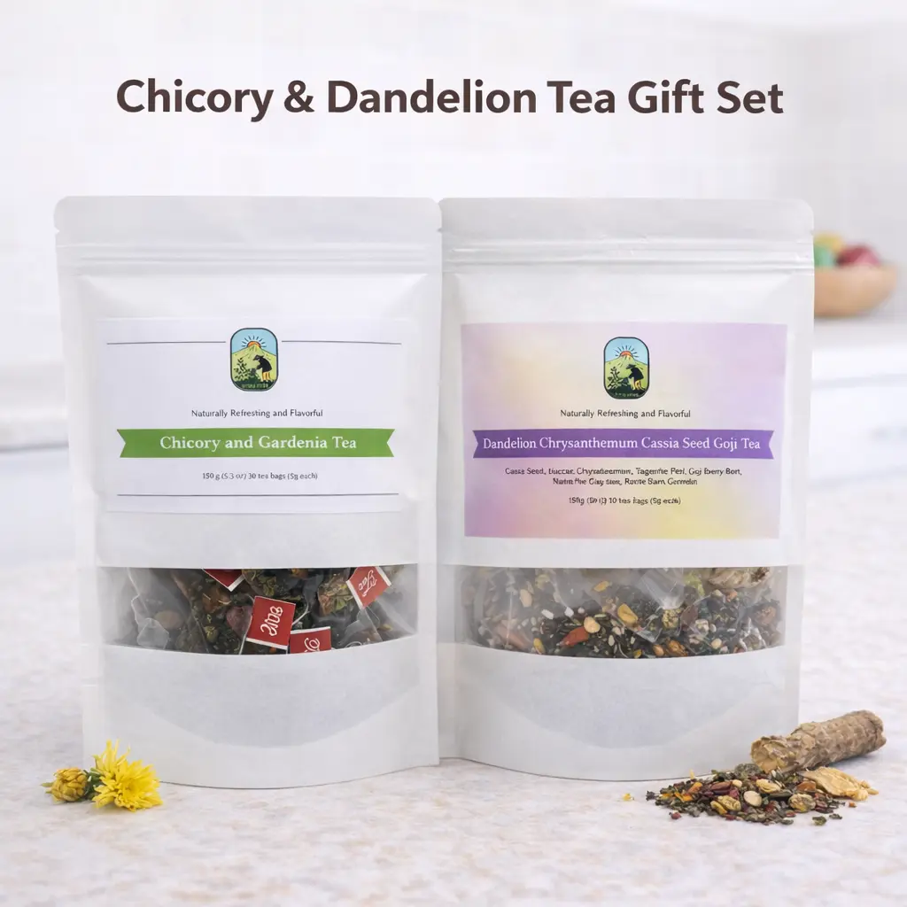 Chicory Dandelion Herbal Tea Gift Set Natural Caffeine Free Botanical Tea Bags Vitals Herb