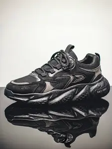 1 Pair 3-Color Trendy Casual Chunky Sneakers Sports Shoes - Mesh Stitching Upper + Chunky Anti-slip Outsole, For Daily Styling & Casual Outfits, Trendy Retro, Comfortable & Versatile