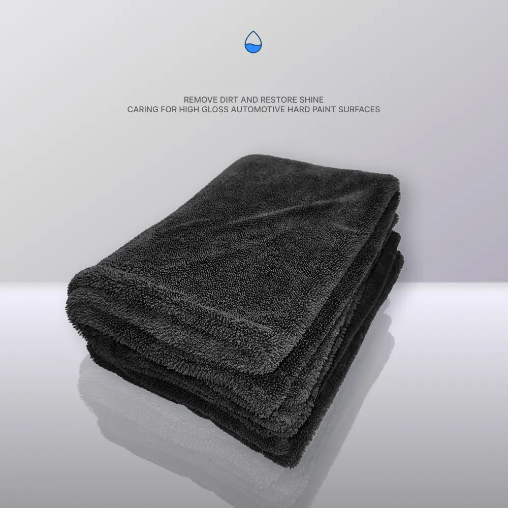 Ultra-Absorbent Car Drying Towel 1300 GSM Premium Microfiber Soft Invisible Edges Twisted-Loop Double Pile Construction Reusable Machine Washable