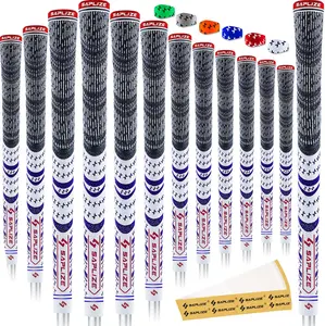 SAPLIZE Cross Corded Golf Grips 13 Pack, Low Taper Design