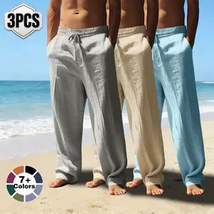 Spring new cotton and linen loose wide-leg pants, breathable, fashionable, versatile, casual pants for sports