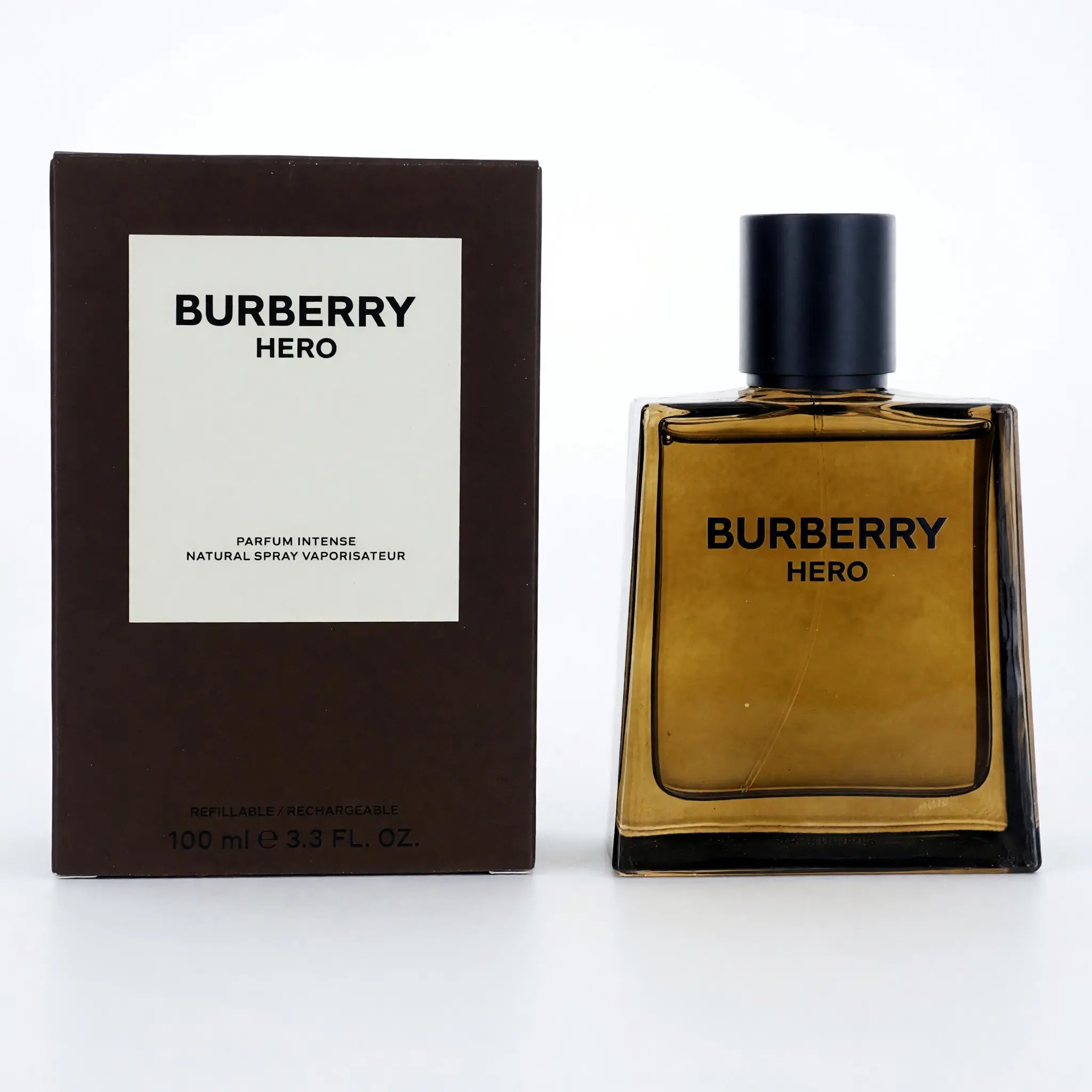 Burberry Hero by Burberry, 3.3 oz Parfum Intense Spray for Men  Cedarwood Scented, Woody, Perfume Spray Bottle Men's Fragrance, Cedarwood Base