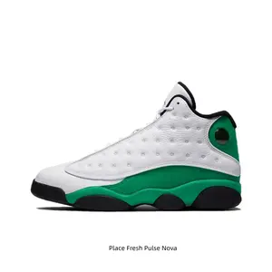 Street Fashion Mid Top Pebbled Leather Kicks White Green Black Bottom Shock Absorbing Retro Casual Trainers