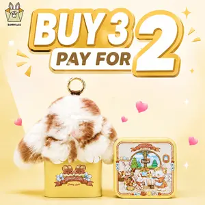 【Buy 3 Pay for 2】BunnyLulu Handmade Fluffy Mini Spotted Bunny Keychain - Designer Tin, Certificate Card, Mixed-Color Patterns, Whimsical Bag Charm for Purse, Handbag, Backpack, Aesthetic Fashion Accessory Gift for Women, Fluffy Bunny Keychain