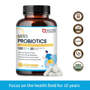 Nature Target Probiotics + Prebiotics + Digestive Enzymes, 3 IN 1 for Men Digestive Health Healthcare Fiber Natural Fuel Supplements Dietary Fitness Edible detox gut cleanse ph balance gummies