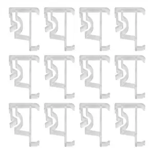 2 Inch Clear Blind Clips for Valance, Hidden Valance Clips for Wood or Faux Wood Horizontal Blinds Valance (12 Pieces)