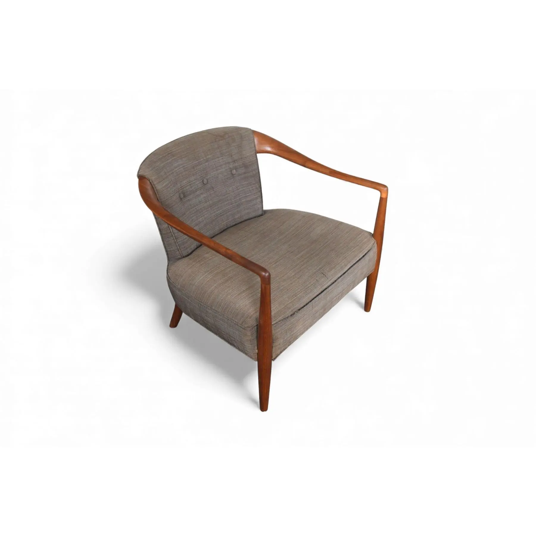1950s SCULPTURAL MID CENTURY LOUNGE CHAIR IN WALNUT