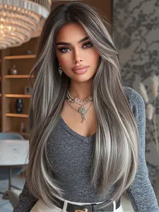 30 Inch Long Straight Wigs for Women, Gorgeous Fluffy Wigs without Bangs, Synthetic Lace Front Wigs, Synthetic Hair Wig, Lace Frontal Wig for Party, Daily Use