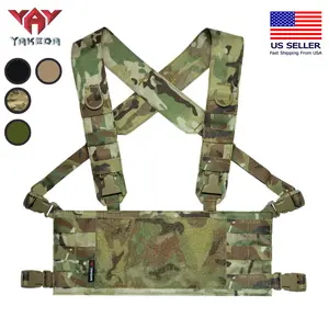 YAKEDA Tactical Chest Rig Base 500D Nylon Lightweight Modular Chest Hanger Type Youth Camo Adjustable Strap MOLLE System D-Ring US Seller