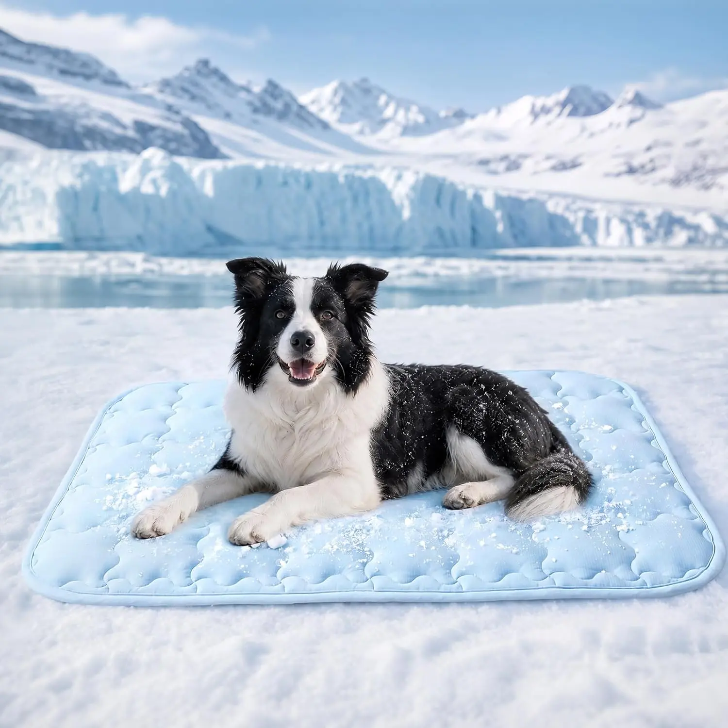 Premium Dog Cooling Mat Non-Slip Q-MAX0.5+ Self-Cooling Pad for Small Pet Cat Indoor Portable Kennel Puppy Bed Summer Crate Pad Washable Light Blue