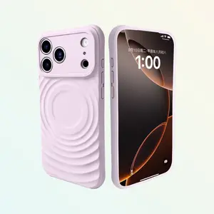 Wave‑Pattern Magnetic Phone Case.The Unique Four‑Corner Ripple Texture Delivers Anti‑Slip Grip And Fashion Look. Built‑In Magnetic Ring Supports Fast Wireless Charging, While Reinforced Edges Provide Drop‑Resistant Protection.