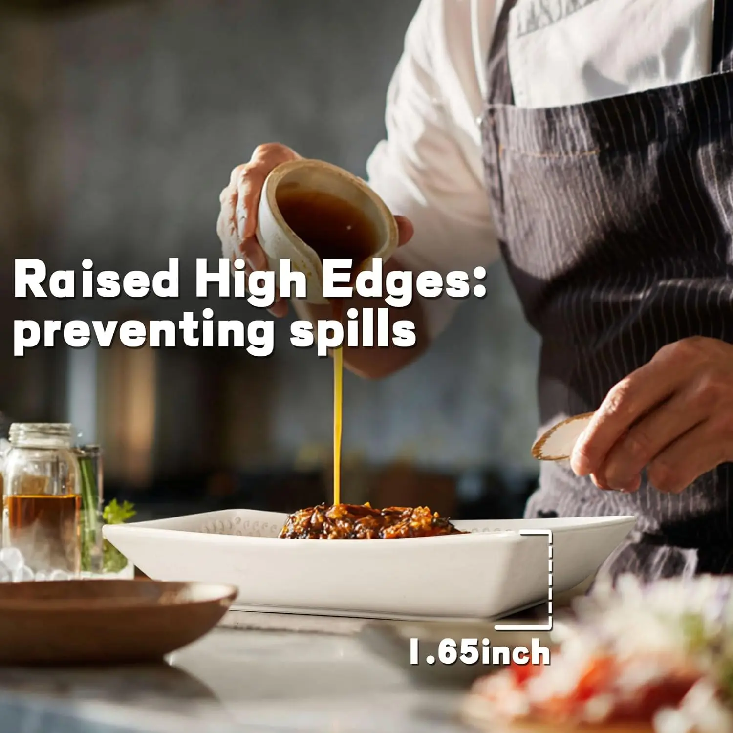 9.85" Ceramic Rectangle Plates Set of 4 - Deep Lipped Edges, Appetizer Salad Sushi Pasta Dessert Plates, Microwave/Oven Safe, Cute Kitchen Dinner Restaurant Serving Dishes (Multiple Patterns) 9.85" Ceramic Rectangle Plates Set of 4 - Deep Lipped Edges, Appetizer Salad Sushi Pasta Dessert Plates, Microwave/Oven Safe, Cute Kitchen Dinner Restaurant Serving Dishes (Multiple Patterns)