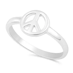 Peace Sign Ring - 925 Sterling Silver