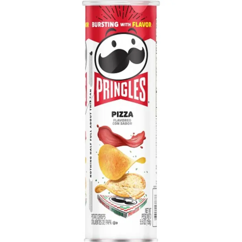 7x Pringles Pizza - Potato Crisps Salty Snacks Savory Treats Food Lunch Box Sides Party Appetizers Bundle Lot Wholesale Bulk Pack Crunchy Chips Gourmet Flavor On The Go School Office Cravings Munchies 5.5oz 7ct Delicious Snacking