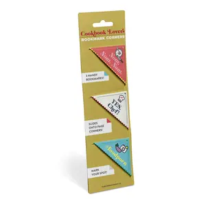 Cookbook Lovers Bookmark Corners, Set of 3 Unique Cardstock Bookmarks Cookbook Lovers Bookmark Corners, Set of 3 Unique Cardstock Bookmarks