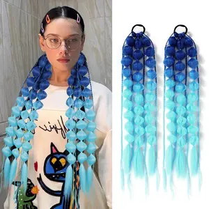 Wig Ponytail European and American Style Cross-Border Gradient Color Lantern Bubble Ponytail Fashionable Women's Long Hand-Braided Performance Braid