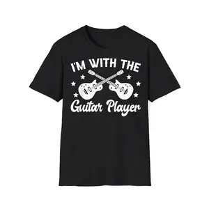 I'm With The Guitar Player Wife Of A Guitar Player T-Shirt, Unisex Casual Short Sleeve T-Shirt