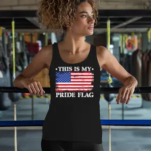 This is My Pride Flag Women's Tank Top American Flag 4th of July USA Patriot