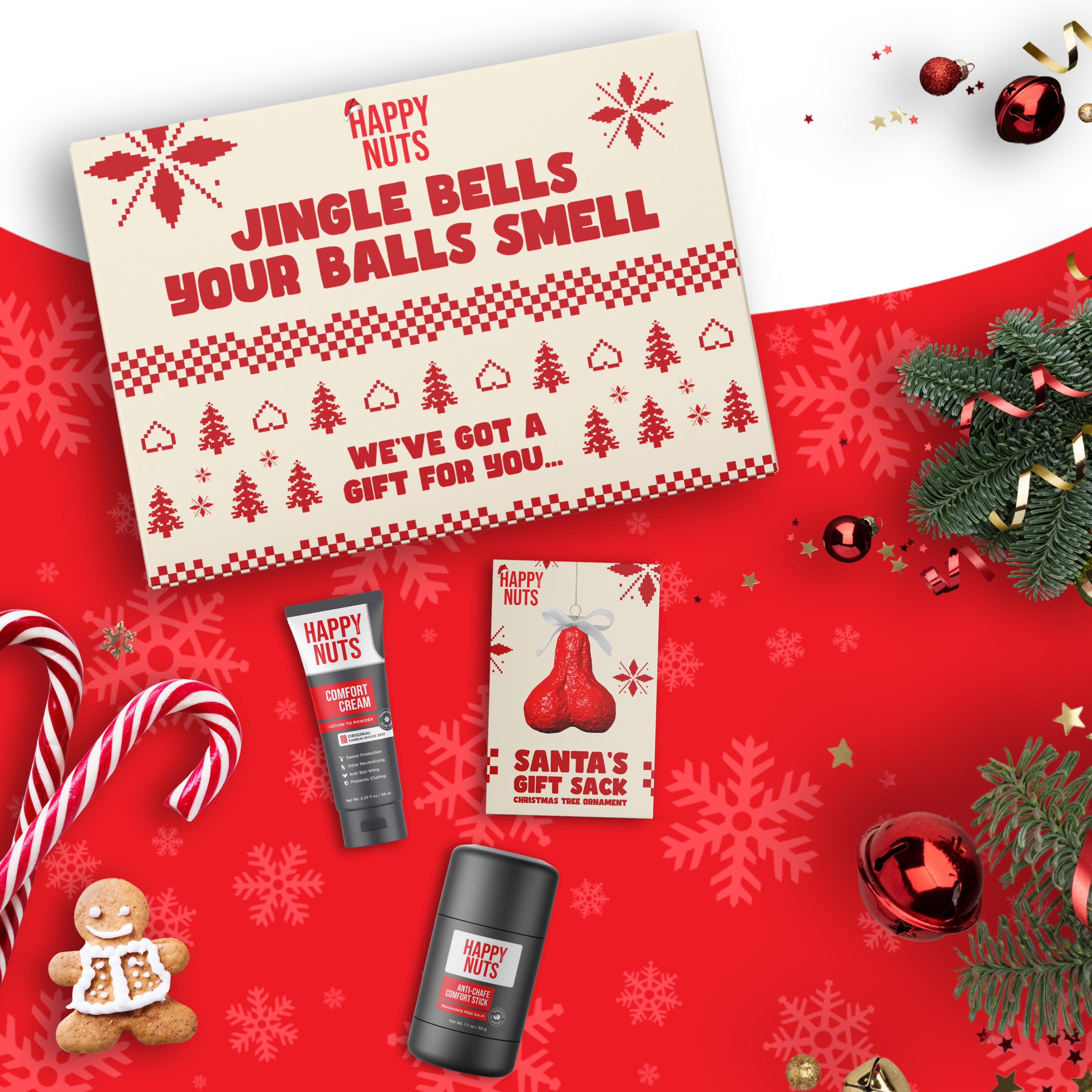 Happy Nuts Jingle Bells Your Balls Smell Holiday Box- Men's Self Care Gifting Set