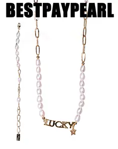 5-6mm Natural Freshwater Pearl Necklace Bracelet Set Daily Wear Jewelry