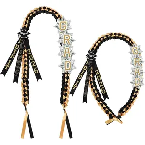 63'' Graduation Lei Necklace Class of 2026, Handmade Double Braided Money Lei with Tassel Graduation Gift