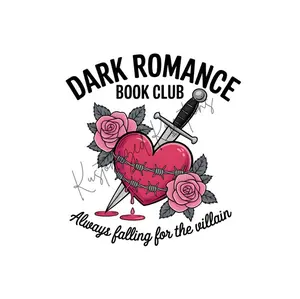 Dark Romance Book Club Always Falling For Villain • T-shirt Tee Shirt Comfortable Unisex Top Casual Sublimation Graphic Stylish Cute Funny Sarcastic Sarcasm Books Book Reader Read Smut