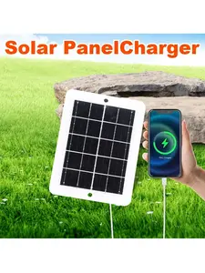 10w Solar Panel with USB Port, Battery-Free Charger for Phone Flashlight Fan, Portable Camping Travel Power Station, Durable Lightweight Compact