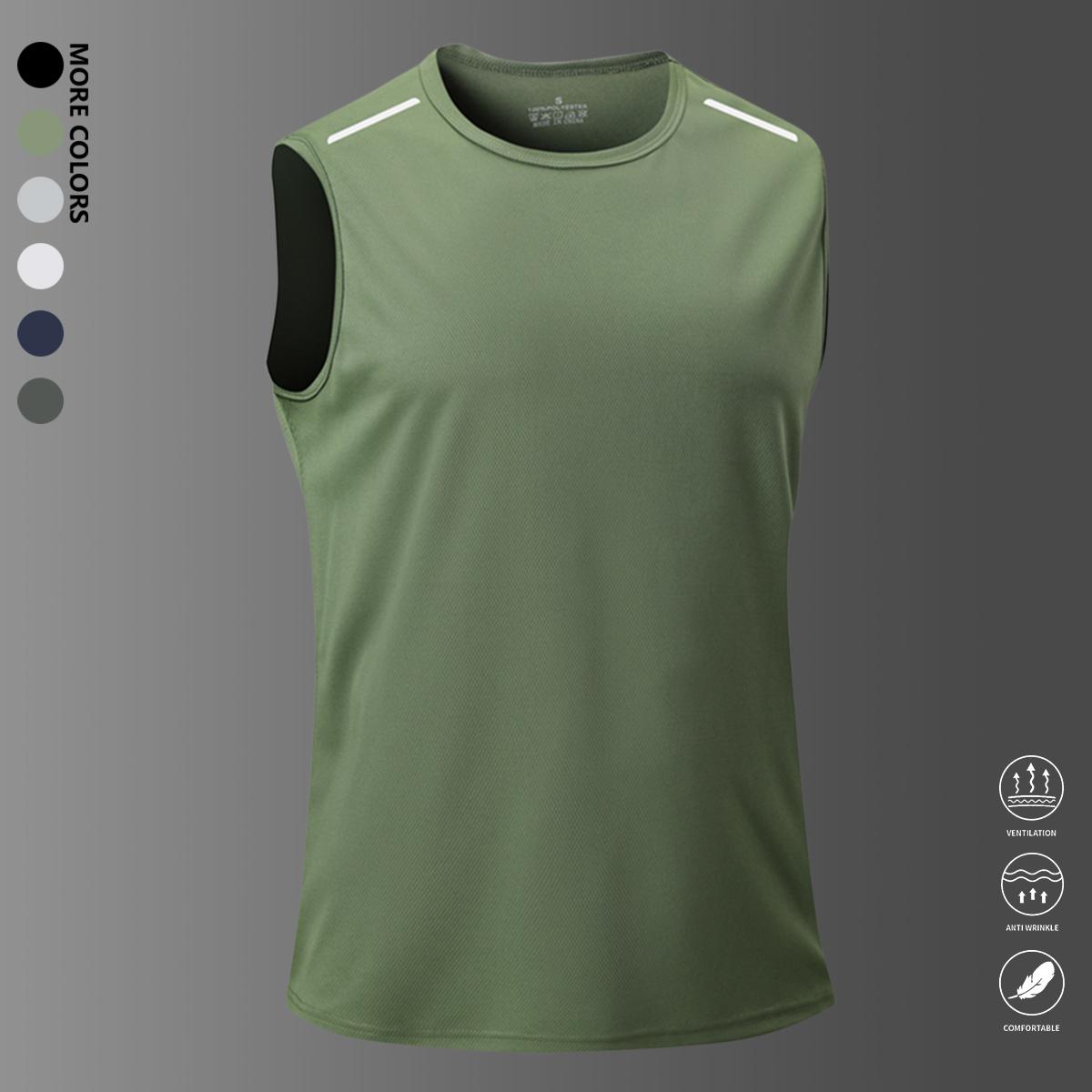 Men’s 3-piece sleeveless T-shirt set — breathable, quick-dry athletic shirts suitable for summer gym workouts, running, and training