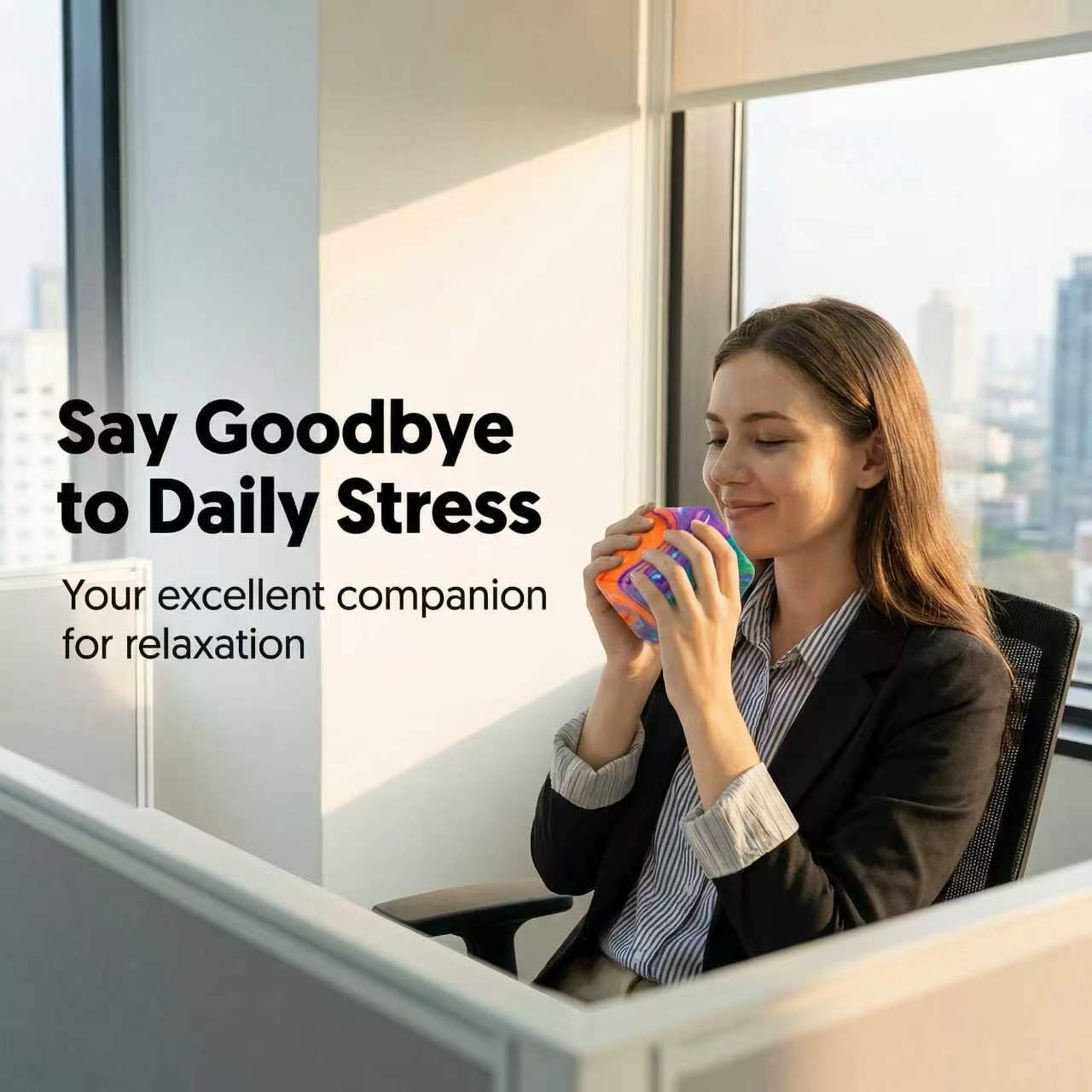 Stress Relief Toy Cube Maltose Squeeze Fun, Fashion RelaxationToy, Ideal Stress Reduction and Mood Boost Gift