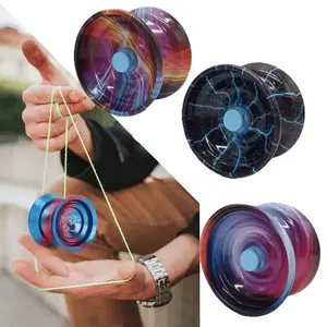 Alloy Yo-Yo with Colorful Metallic End, Boys' String-Controlled Yo-Yo, Random Color, 1pc