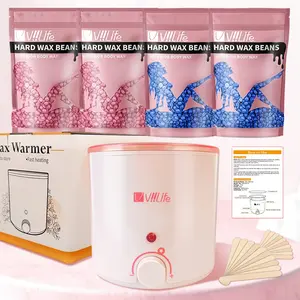 Quick Heating Wax Pot Set, Fast Melting Wax Heater with Wax Beans, Home Salon Grade Hair Removal for Sensitive Skin, Unisex Full Body Use, Wax Warmer Machine, Wax Warmer Kit