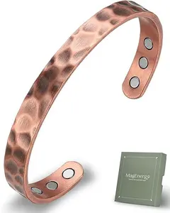 Copper Bracelet for Men and Women, 99.9% Solid Copper Magnetic Bracelets Adjustable Cuff Jewelry Gift Box
