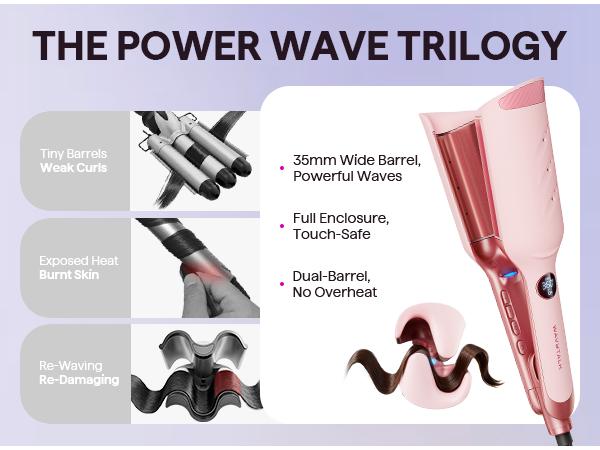 Beach wave crimper for long lasting wavy hairstyles