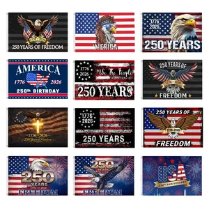 250 Years America Flag – US 250th Anniversary Flags 1776-2026 Merchandise Banner – 250 Anniversary USA Flag with Grommets – Outdoor Patriotic Yard Décor