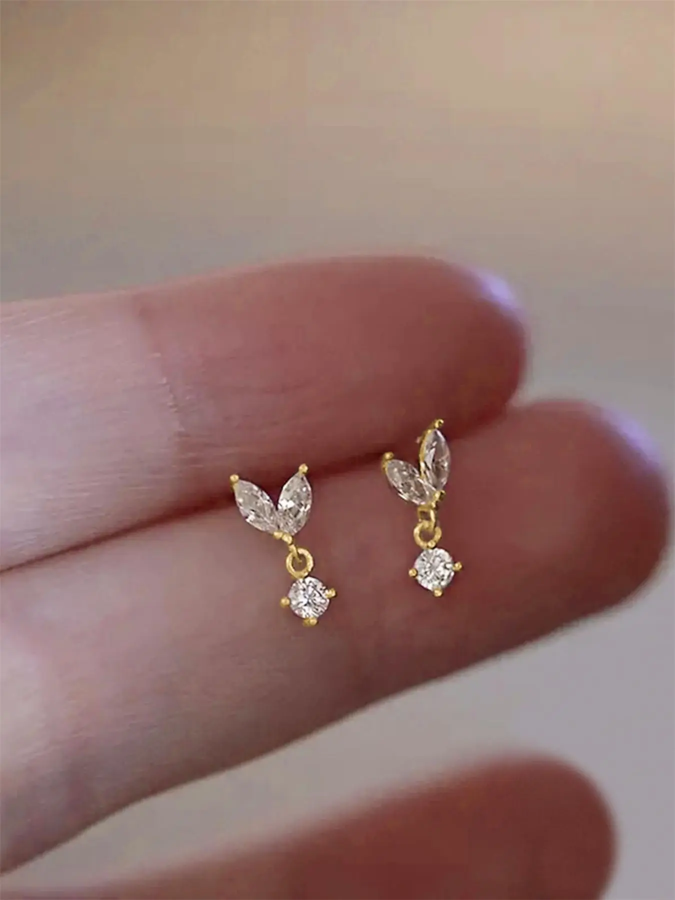 Minimalist Heart Shaped Artificial Zircon Sparkling Zirconia Cubic Zirconia Gemstone Decor Dangle Earrings, Elegant Jewelry for Women, Trendy All-match & Exquisite Jewelry for Birthday Gift Jewelry Gifts