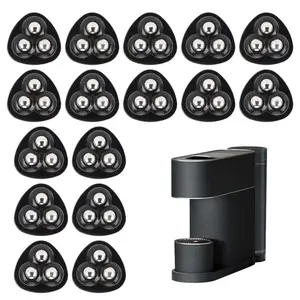 16 Pcs Small Appliance Rollers & Furniture Sliders, Universal Appliance Caster Wheels for Kitchen Countertop Coffee Maker Blender Air Fryer (Black)