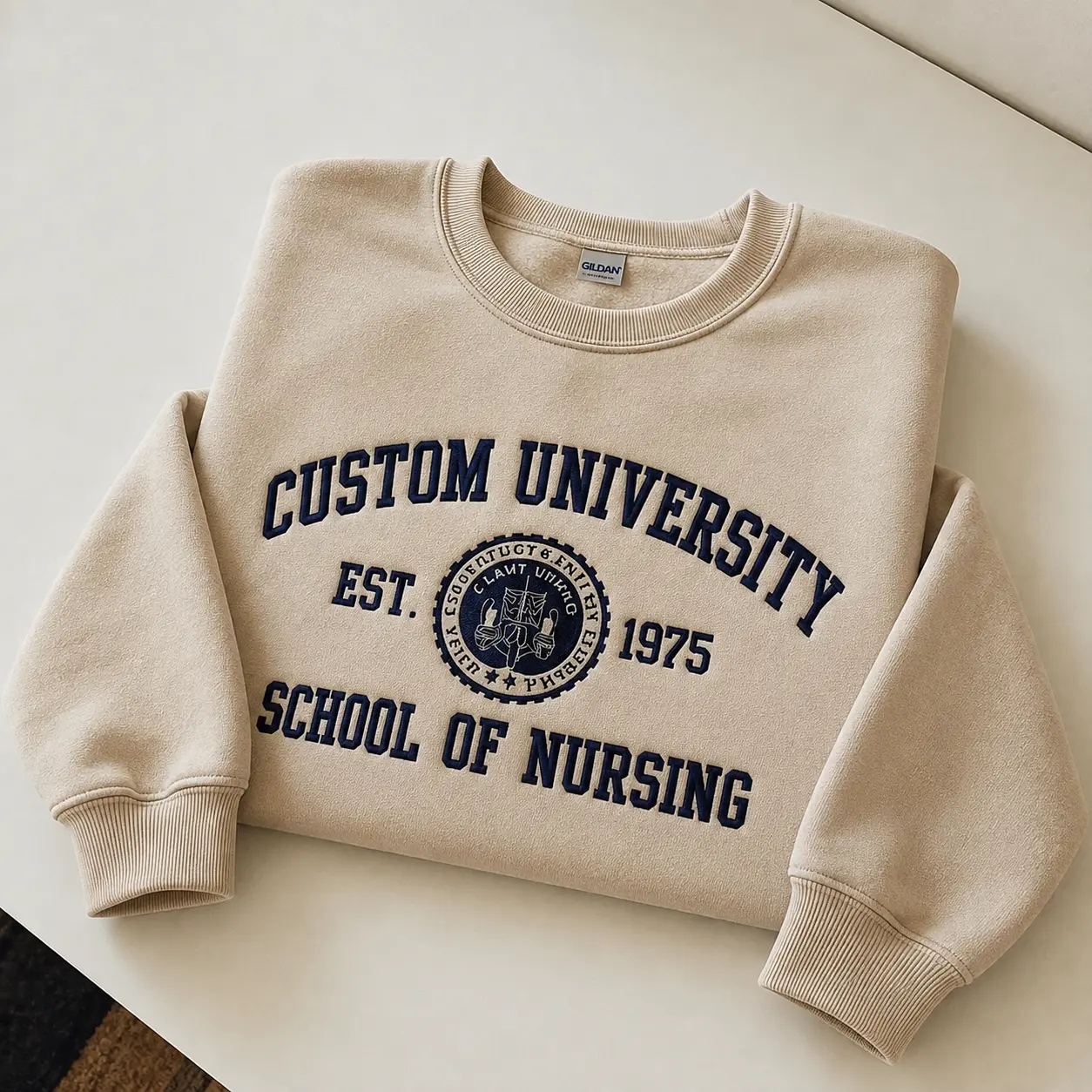 Custom University Embroidered Sweatshirt, Personalized College Crewneck, Custom School Name Sweater, Graduation Gift for Students and Alumni