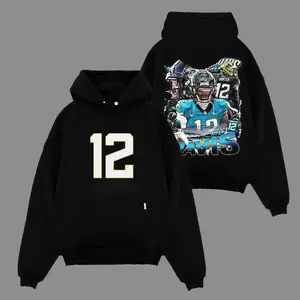 Travis Hunter 12 For Duval Nation Cotton Hoodie T-Shirt (Made In US), Duval Nation Outfit, Game Day Outfit, Gift For Football Fans, Football Graphic Tee