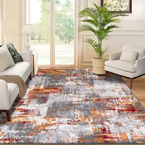 Velvet Soft Comfort Abstract Print Rug, Decorative Area Rug, Abstract Rugs, Home Decor Carpet, Living Room Large Mat, Sofa Pad, Door Mat, Coffee Table Mat, Bedroom Bedside Mat