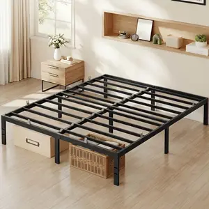 Heavy Duty Metal Platform Bed Frame with Under-Bed Storage, No Box Spring Needed, 14 Inch Height, Twin/Full/Queen/King Size, Easy Assembly Black Mattress Foundation with Steel Slat Support for Small Or Large Spaces