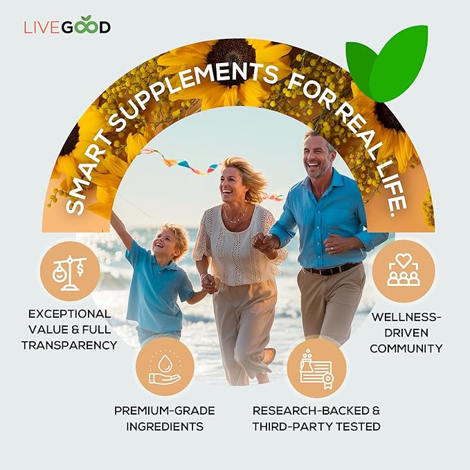 LiveGood Vitamin D3 + K2 Supplement – All Natural Bone, Muscle & Immune Support System – Non-GMO, Gluten-Free – 60 Easy-to-Swallow Capsules