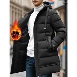 Men’s Winter Hooded Thermal Cotton Jacket – Breathable, Quick-Drying, Windproof Full-Zip Jacket with Soft Polyester Lining, Zipper Pockets, Suitable for Cold Weather – Machine Washable, Regular Fit, Men’s Mid-Length Thermal Jacket.