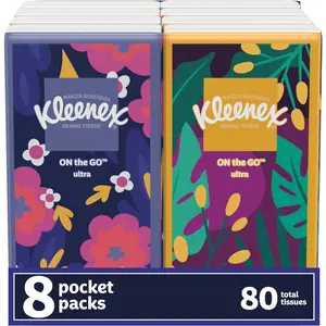 Kleenex On-The-Go Facial Tissues, 8 On-The-Go Packs, 10 Tissues per Box, 3-Ply (80 Total Tissues), Packaging May Vary Kimberly-Clark Corporation