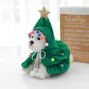 New Christmas Costume Pet Clothes for Small and Medium Dogs Corgi French Bulldog Christmas Tree Dog Cape Shawl